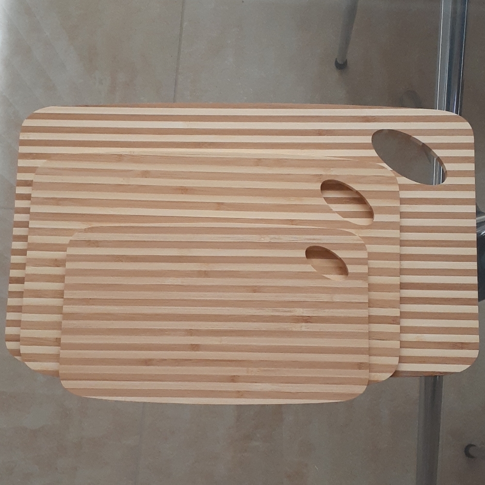 3 Piece Bamboo Cutting Board Set